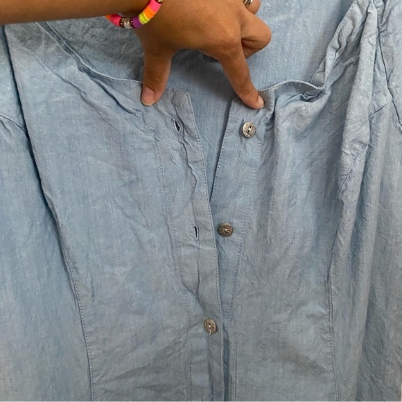 Vintage Diana Marco Light Blue Chambray Dress Size 1X - Picture 5 of 9